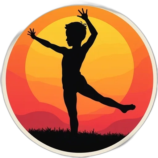 sunset, gymnast, silhouette, bumper transparent PNG cut-out