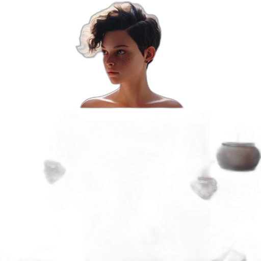 hair, dress, mask, creature transparent PNG cut-out