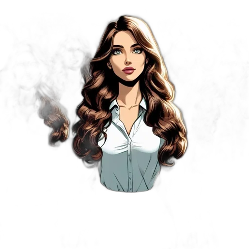 hair, cartoon, fantasy art, comic book art transparent PNG cut-out