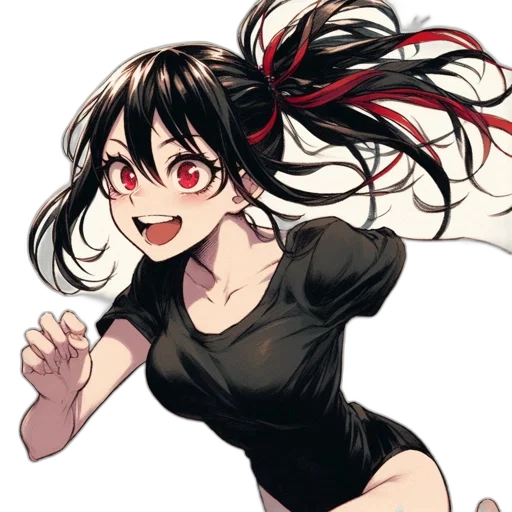 dress, staff, hair, creature transparent PNG cut-out