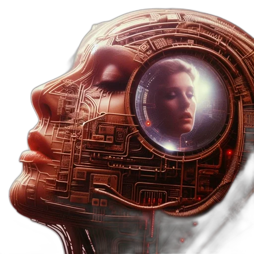 robot, face, mask, cyberpunk transparent PNG cut-out