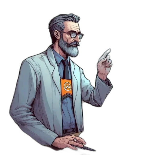 staff, jacket, robot, face transparent PNG cut-out