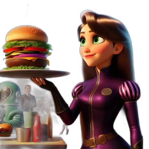 food, robot, dress, 3d render transparent PNG cut-out