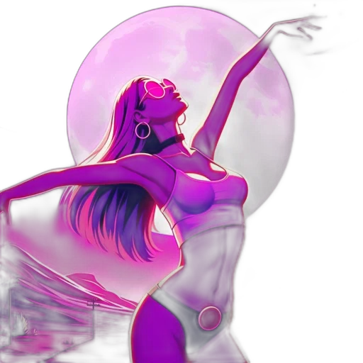 concept art, fantasy art, 3d render, vaporwave transparent PNG cut-out
