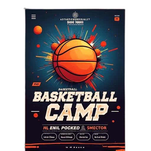 vector, basketball, camp, flyer transparent PNG cut-out