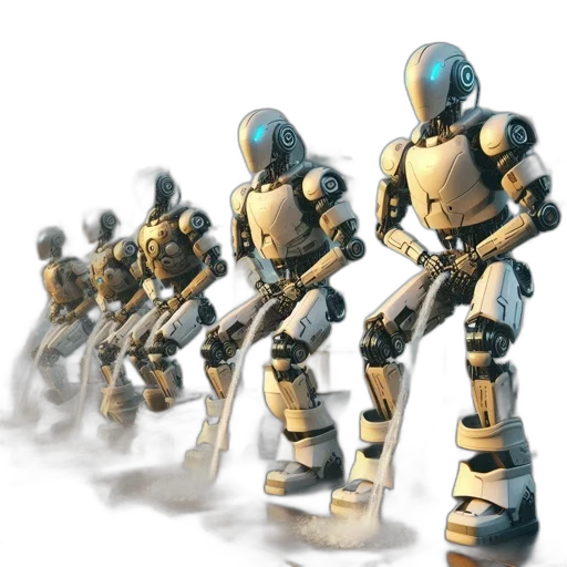 robot, concept art, 3d render, pixel art transparent PNG cut-out