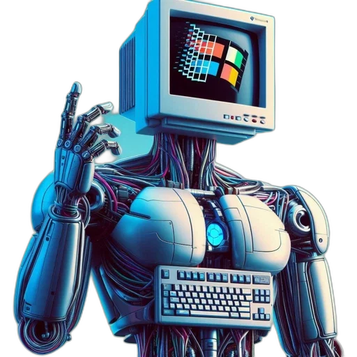 robot, animal, cyberpunk, vaporwave transparent PNG cut-out