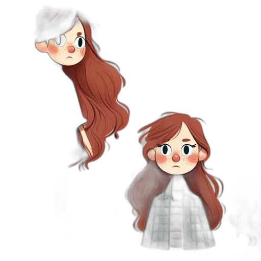 hair, creature, concept art, watercolor transparent PNG cut-out