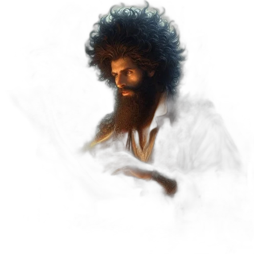 face, hair, staff, sword transparent PNG cut-out