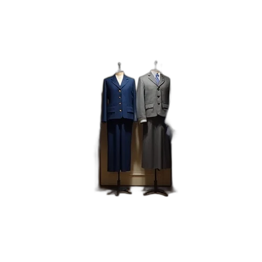 dress, jacket, 3d render, dark transparent PNG cut-out