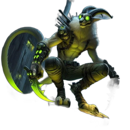 weapon, robot, creature, staff transparent PNG cut-out