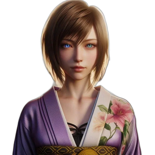 face, dress, staff, photorealistic transparent PNG cut-out