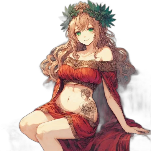 dress, flower, crown, dragon transparent PNG cut-out