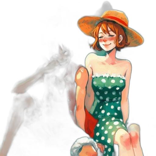 dress, hat, creature, watercolor transparent PNG cut-out