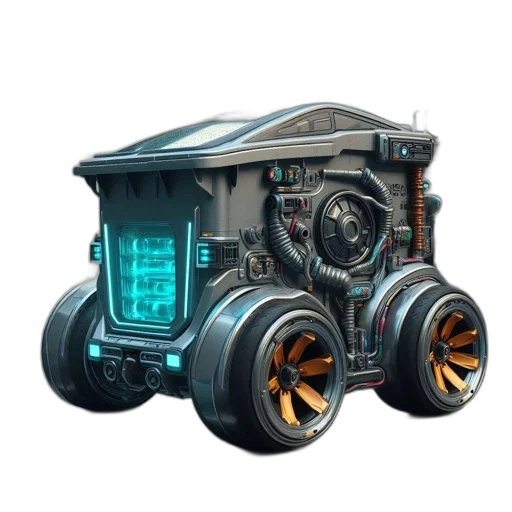 robot, car, weapon, concept art transparent PNG cut-out