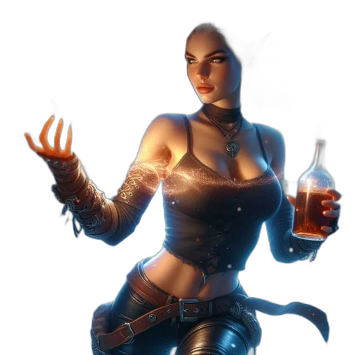 weapon, jacket, bottle, staff transparent PNG cut-out