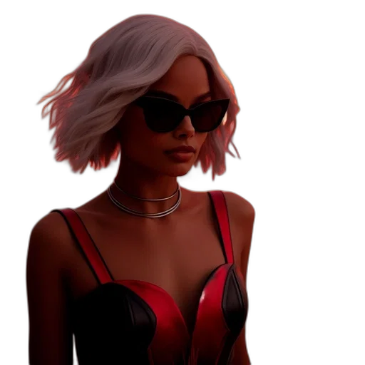 3d render, concept art, cyberpunk, cartoon transparent PNG cut-out