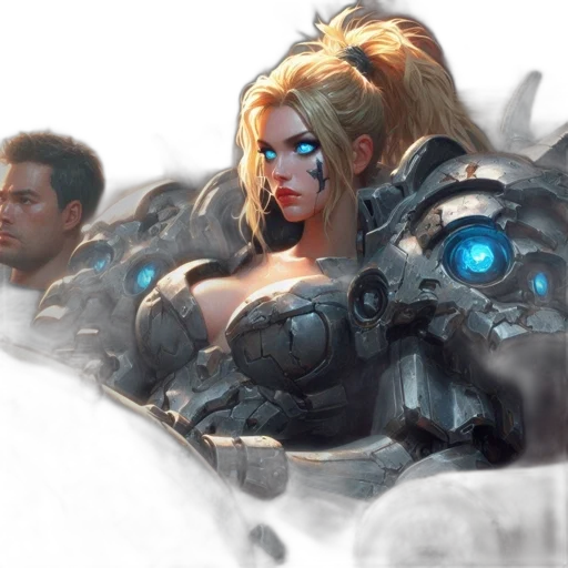 robot, weapon, face, concept art transparent PNG cut-out