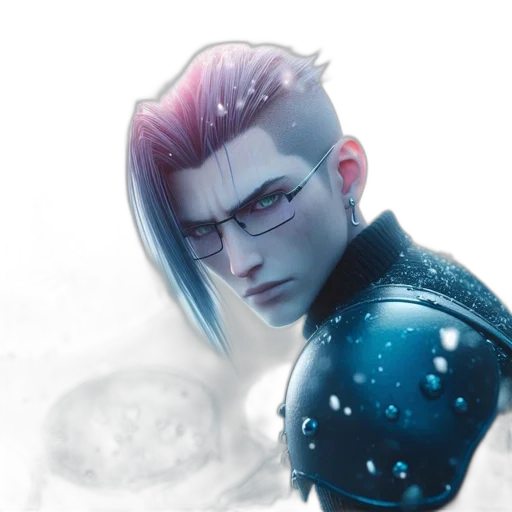 face, robot, jacket, hair transparent PNG cut-out