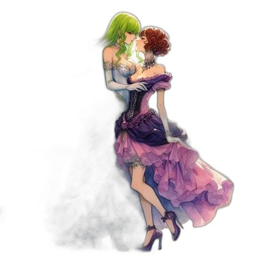 dress, watercolor, concept art, fantasy art transparent PNG cut-out