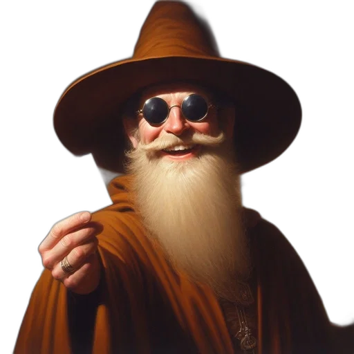 hat, staff, face, jacket transparent PNG cut-out