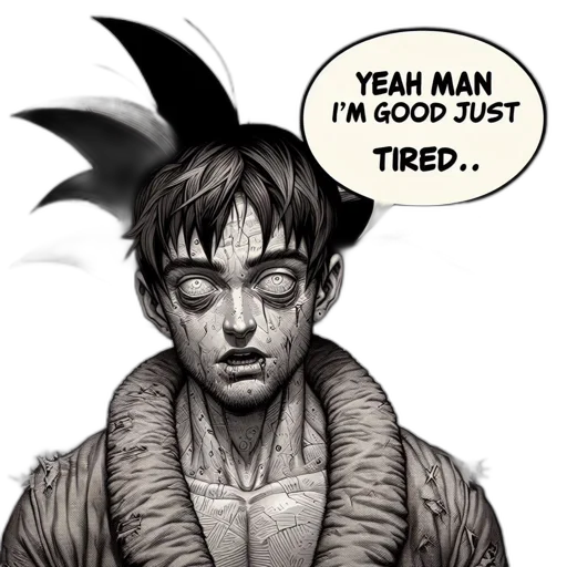 comic book art, concept art, exhausted, figure transparent PNG cut-out