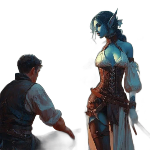 dress, staff, concept art, fantasy art transparent PNG cut-out