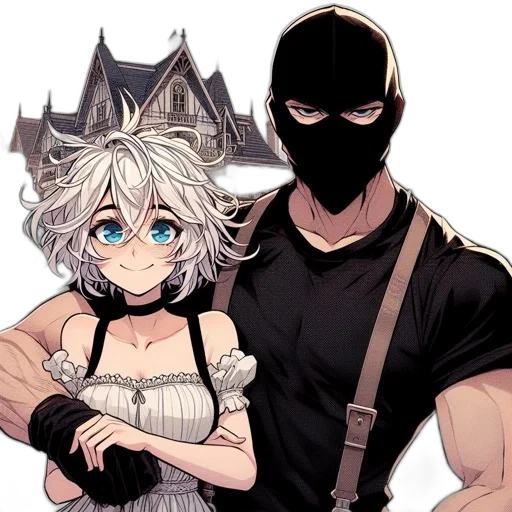 mask, weapon, staff, anime transparent PNG cut-out