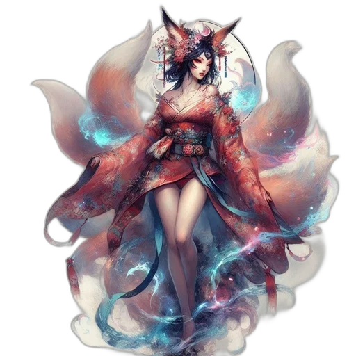 dress, dragon, staff, fantasy art transparent PNG cut-out