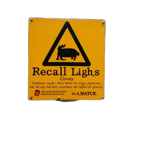 neon lights, recall, alert, signs transparent PNG cut-out