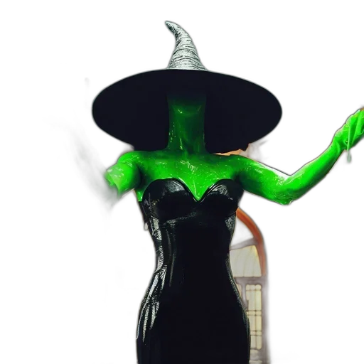 dress, hat, staff, creature transparent PNG cut-out