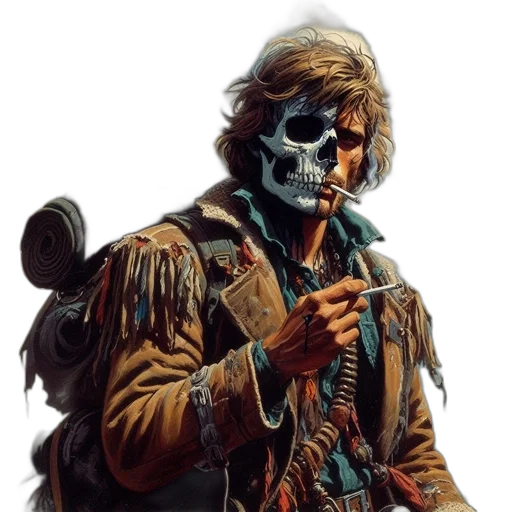 jacket, mask, face, weapon transparent PNG cut-out