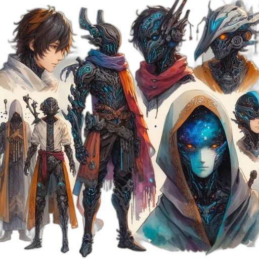 concept art, fantasy art, comic book art, dark transparent PNG cut-out