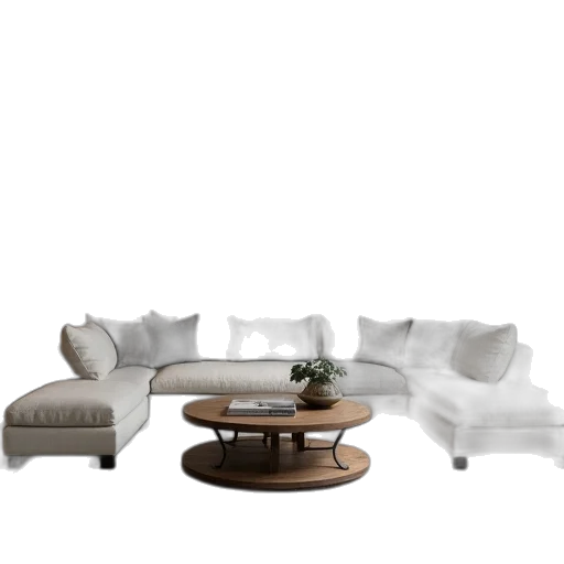furniture, 3d render, photorealistic, earth tones transparent PNG cut-out