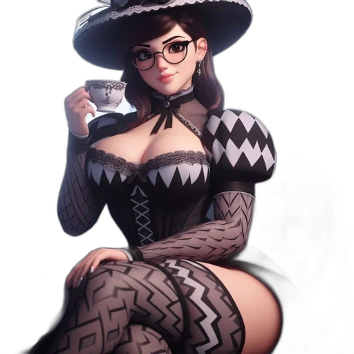 dress, hat, staff, fantasy art transparent PNG cut-out