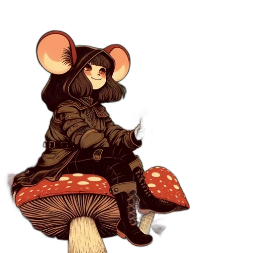 jacket, hat, umbrella, concept art transparent PNG cut-out