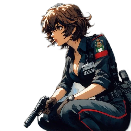 weapon, jacket, staff, concept art transparent PNG cut-out