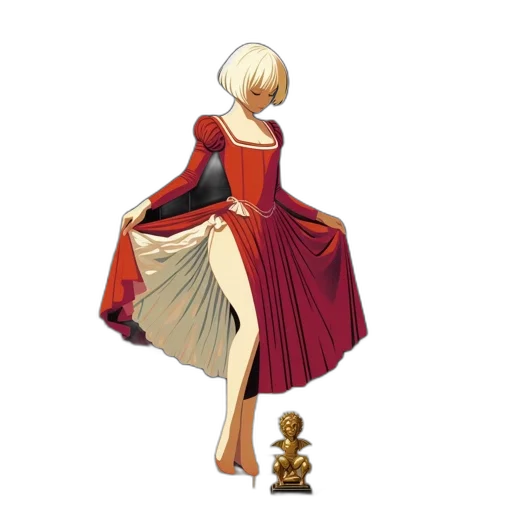 dress, robot, staff, concept art transparent PNG cut-out