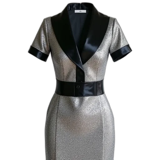 dress, 3d render, monochrome, front transparent PNG cut-out