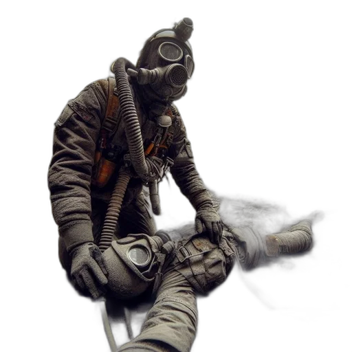 staff, jacket, weapon, mask transparent PNG cut-out