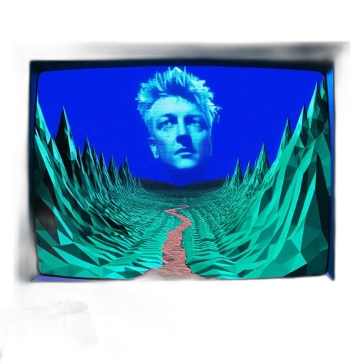dragon, face, creature, vaporwave transparent PNG cut-out