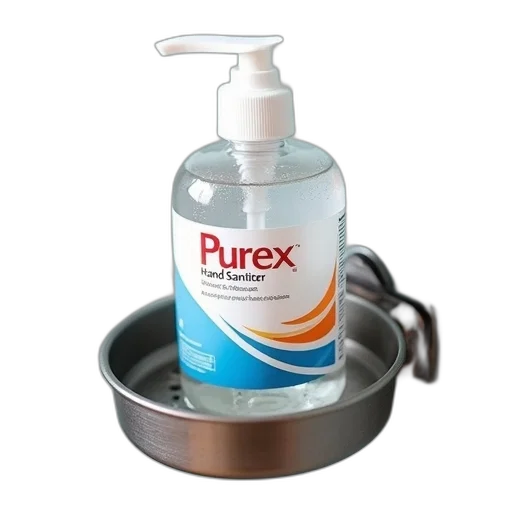 bottle, hand, sanitizer, placed transparent PNG cut-out