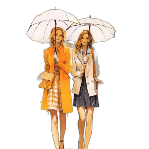 umbrella, photorealistic, concept art, watercolor transparent PNG cut-out
