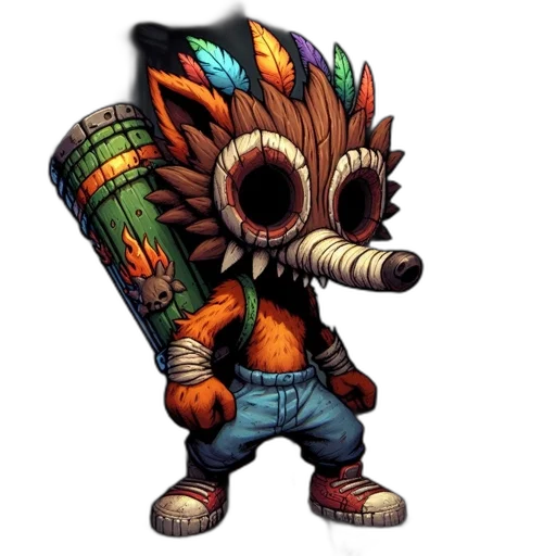 creature, staff, mask, animal transparent PNG cut-out