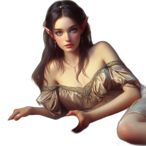 jewelry, dress, fantasy art, oil painting transparent PNG cut-out