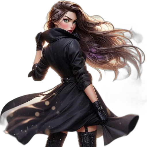dress, jacket, hair, fantasy art transparent PNG cut-out