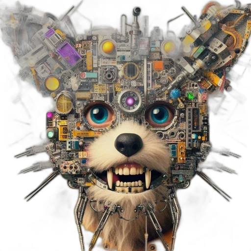 robot, mask, animal, cyberpunk transparent PNG cut-out