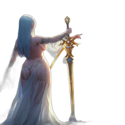 sword, staff, dress, weapon transparent PNG cut-out
