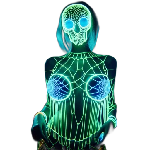 robot, jewelry, cyberpunk, 3d render transparent PNG cut-out