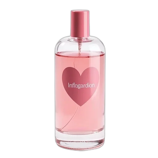 bottle, perfume, pink, label transparent PNG cut-out